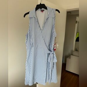 Vince Camuto Womens striped sleeveless mini dress